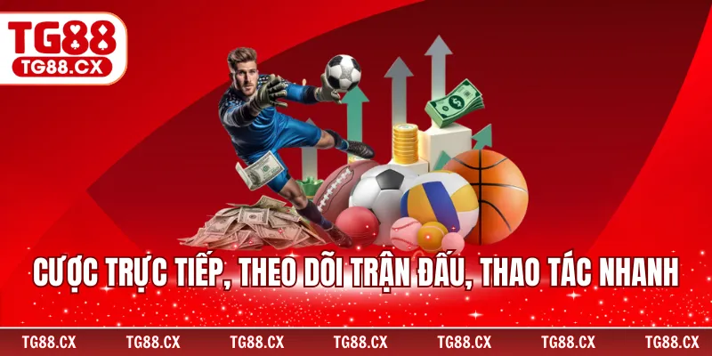Cược trực tiếp, theo dõi trận đấu, thao tác nhanh