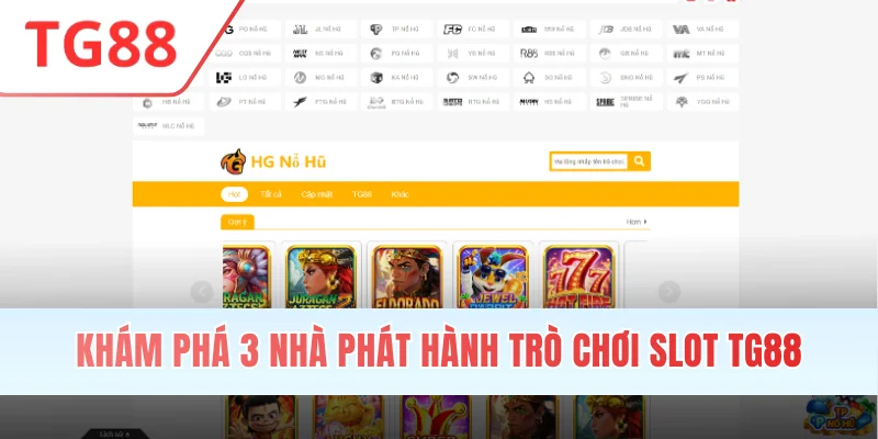 TG88 hợp tác cùng các nhà phát hành game hàng đầu